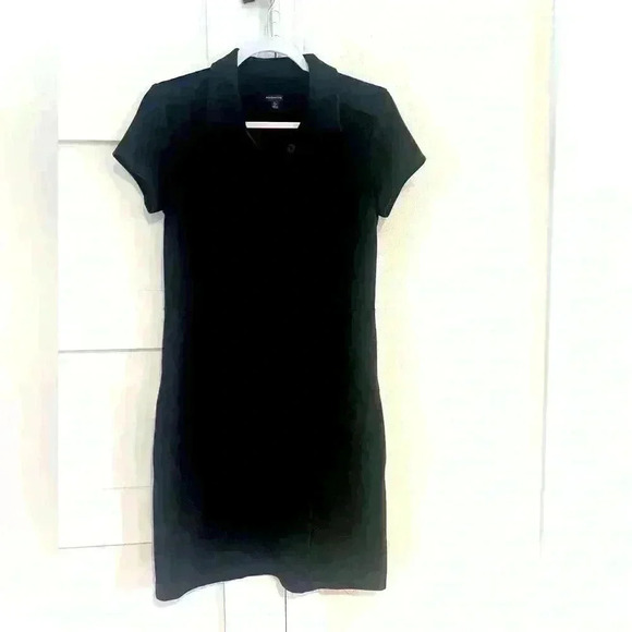 Madison Black Short Sleeve Polo Dress with Pockets- Size Small- EUC - Picture 1 of 5